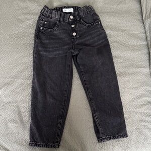 Zara Black Mom Fit Kids Jeans Size 6